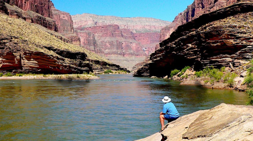 Tom Vail Looking Upriver in Grand Canyon