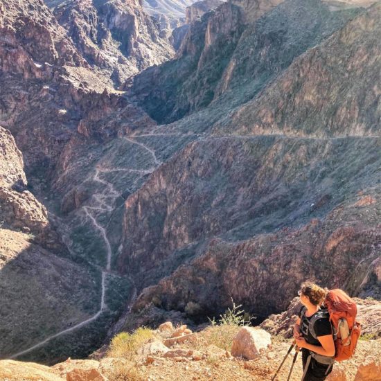 Grand Canyon Devil's Corkscrew with Backpacker