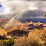 Rainbow on Horeseshoe Mesa Grandview Point Grand Canyon