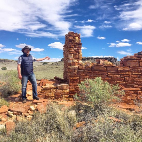 Nate Loper teaching archaeology at Lomaki Ruin In Wupatki