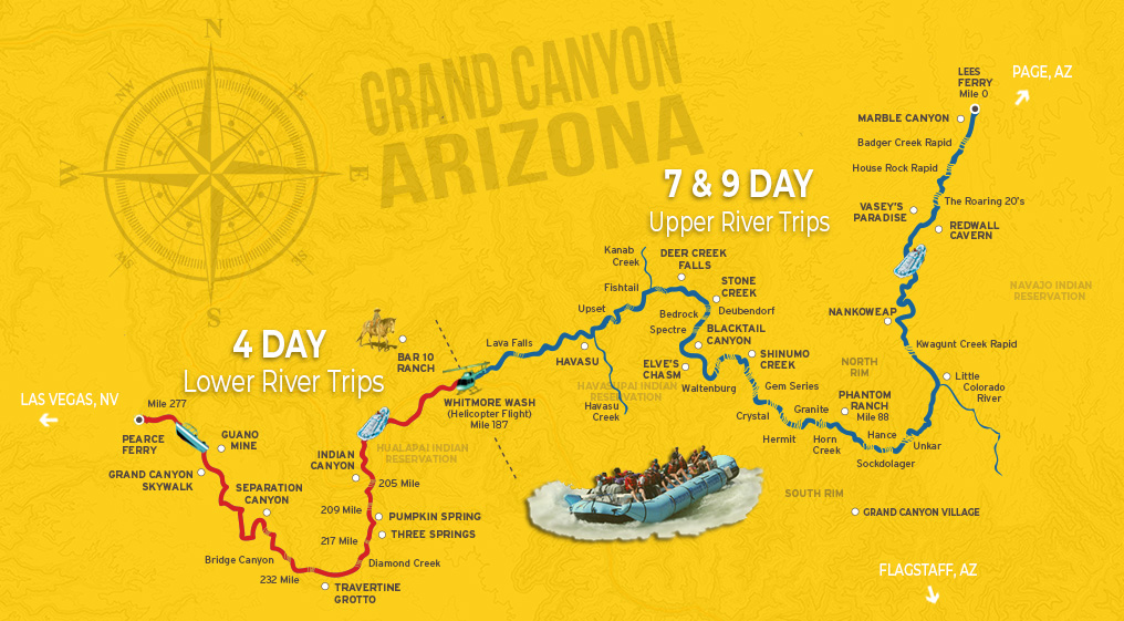 Grand Canyon River Trips Map