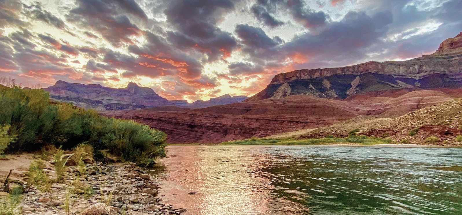 Cardenas Camp Grand Canyon Colorado River Sunset